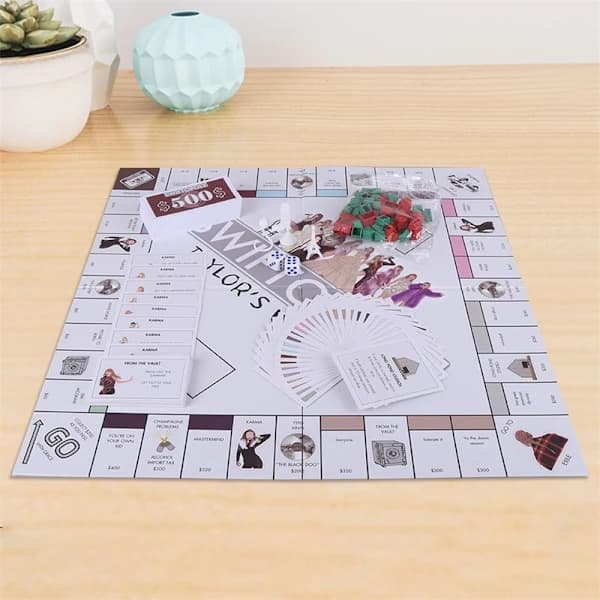 Swiftopoly Brettspill Taylor Swift Inspirert Monopol Partyspill Swifties Gave Hvit,D