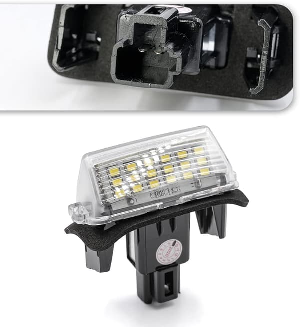 Toyota Camry 2012-2017, Prius C (NHP10) 2012-2021: 2 stk. LED nummerpladelys