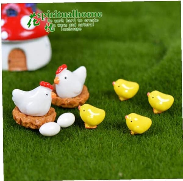 13 Stykker Hønse Kylling Kylling Egg Rede Liten Beite Statue Fig DXGHC