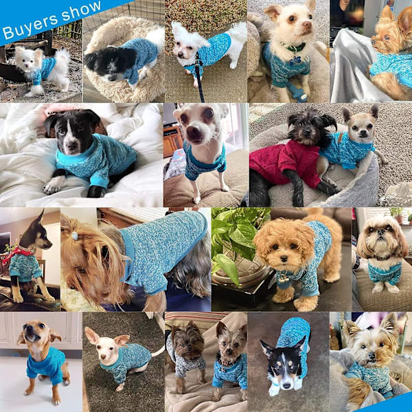 Blå Hundetøj Hundetrøje Blød Tykkelse Varmt Hvalpe Hunde Sh