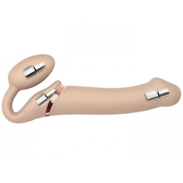 Strap-On - Strap On Me - 3 Motorer - Beige - Vibrerende - Mellem Beige
