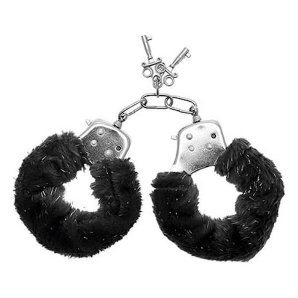 PLEASURES FURRY CUFFS Musta handcuffi bondage-seksilelut