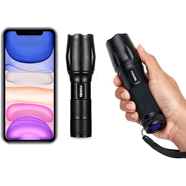 Ultra Vahva LED Taskulamppu 1000 Lumen [2 Kpl] Taskulamppu - Pitkä Lento Zoom, 5 Režiimiä, Iskunkestävä ja Vesitiivis - Taktinen Lamppu Vit