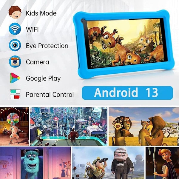 SUMTAB Lasten Tabletti 7 Tuumaa - 8Gt RAM - 64Gt ROM - Android 11 - sininen
