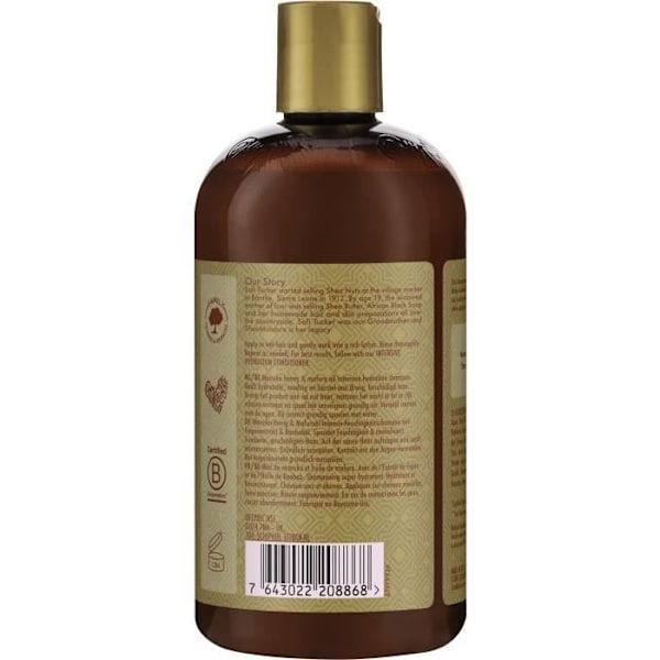 Shea Moisture Naisille tarkoitettu intensiivisesti kosteuttava shampoo Manuka-hunajalla ja Mafura-öljyllä kuiville ja vaurioituneille hiuksille, 384ml