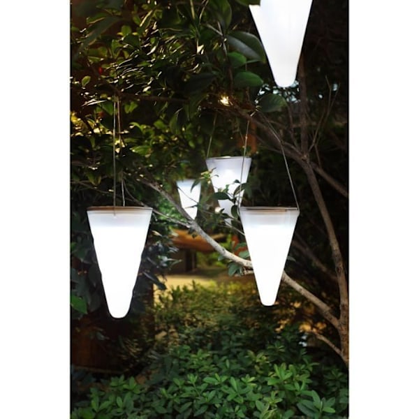 LUMISKY LED sollys ophængt fyr - 10x10x34cm - Koldhvid Vit kyla