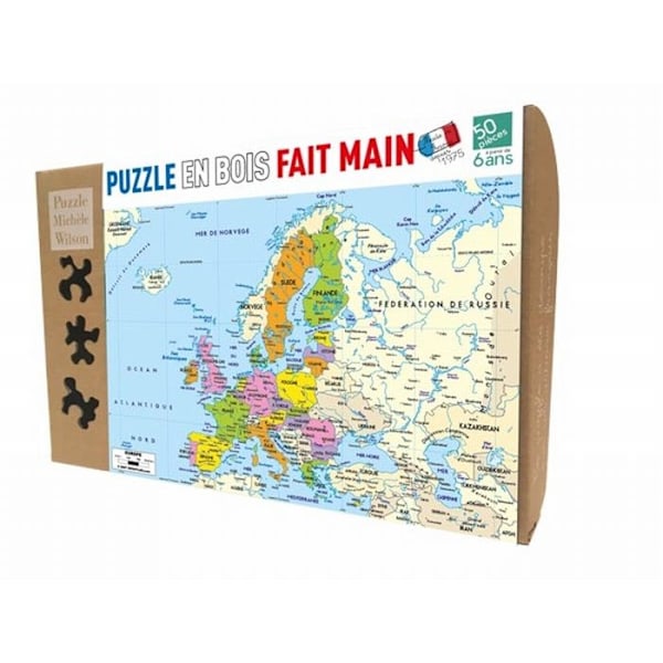 Puu-puzzle - PUZZLE MICHELE WILSON - Euroopan kartta - 50 palaa - Matkustus ja kartat - Lapsi Flerfärgad