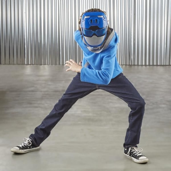 Power Rangers Beast Morphers - Maske Ranger Blå - Udklædningsaccessory Blå Ranger