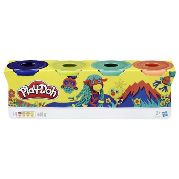Play-Doh Modeling Compound - Pakke med 4 intense farver til børn - 112 g 4 krukor: Naturfärger