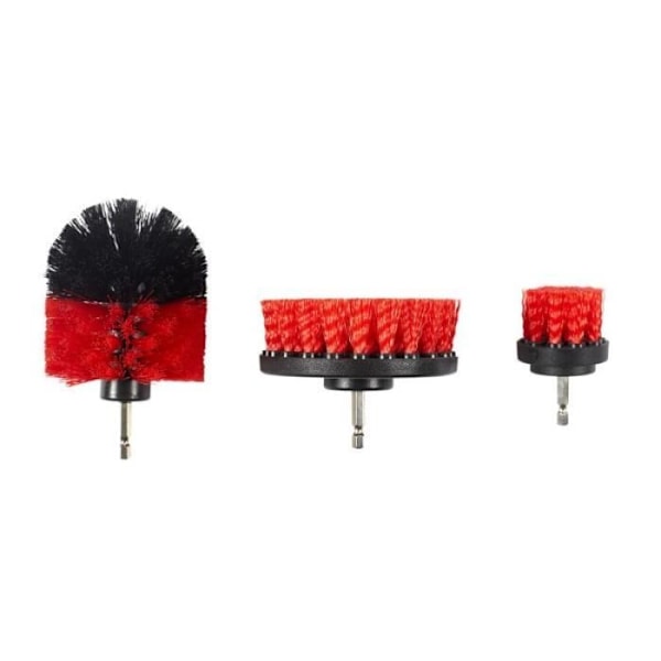 Rengöringsborstspetsar - Paris Prix - Set om 3 - 10cm Röd