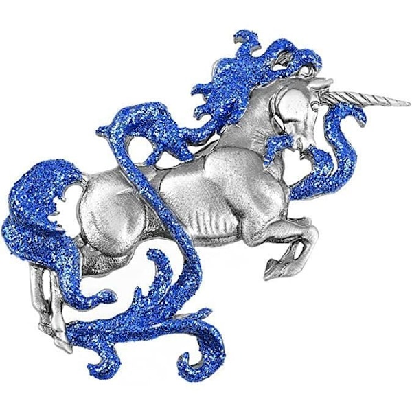 Alilang Gunmetal Unicorn ton blå Pin 1 st 5 cm x 3,5 cm