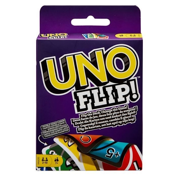 Mattel Games - Uno Flip Side - Perhekorttipeli - 7-vuotiaat ja sitä vanhemmat GDR44 Blå