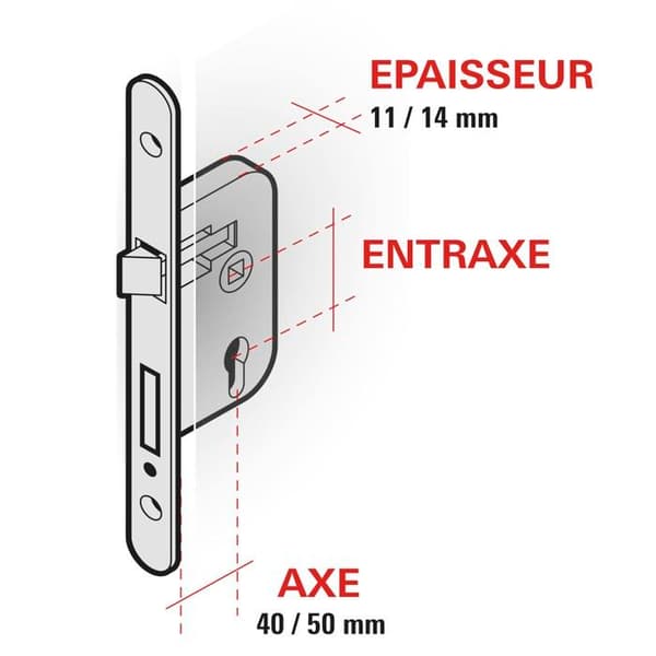 Lås - THIRARD - Model 956831 - Halvcylinder - 2 punkter - Galvaniseret stål