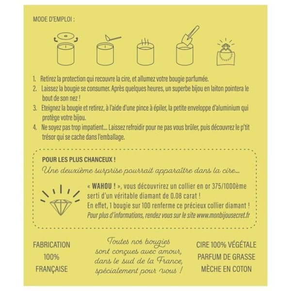 Bougie Bijou parfumée - Zeste af citrus Collier Doré