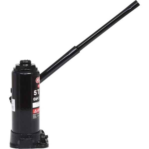 Hydraulisk flaskdomkraft - KSTOOLS - 5T - Stål - Svart Svart