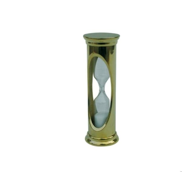 Sablier - SeaClub - Højde 9 cm - Guld - Messing - Varighed 3 minutter gyllene
