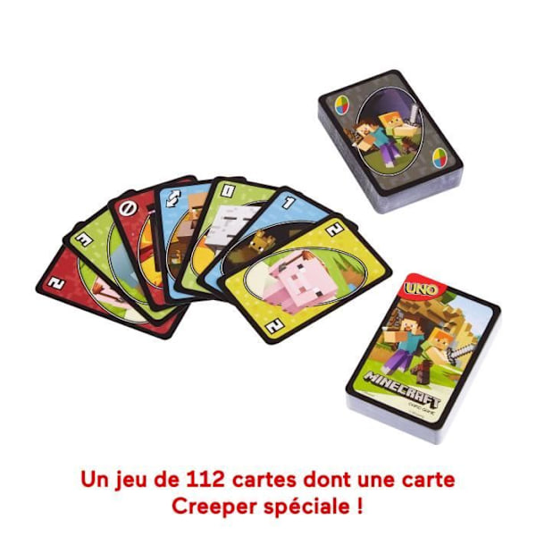 Mattel Games - Uno Minecraft - Kortspel - Från 7 år - UNO - FPD61 Flerfärgad