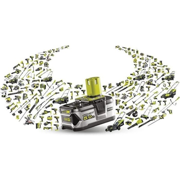 RYOBI - Nopea lithium-lataaja 18V ONE+ 2,0 A - lataa 1 akku 2,0 Ah 1h:ssa - RC18-120 Grøn og antracit