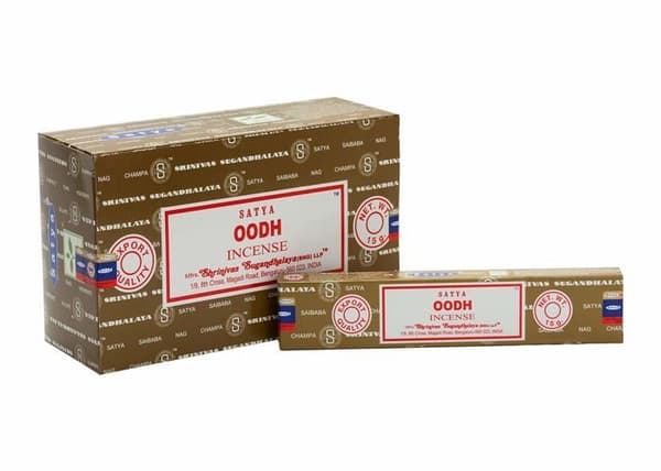 Røgelse - SATYA - Oodh Røgpinde - 15 g - Blød og afbalanceret duft - Ideel til hjemmet