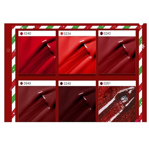 Modelones Set med 6 Gel Nagellacker Röd 7 ml UV gel för naglar