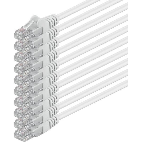 Netværk kabel - 1aTTack.de - Cat 6 - 7,5 m - Hvid - 1000 Mbit/s - 10 stk.
