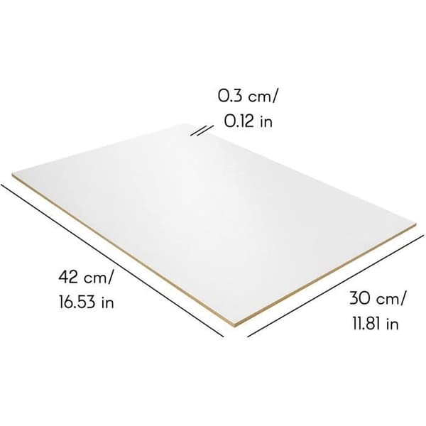 MDF-panel - Creative Deco - A3 - Laserskæring - Gravering - Pyrografi Vit