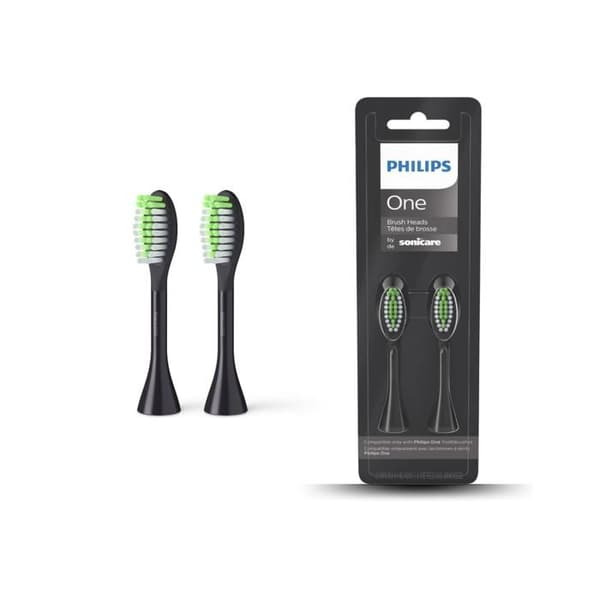 PHILIPS - 2 Svarta Tandborsthuvuden Kompatibla med Philips One