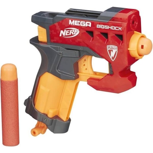 Nerf Mega Bigshock Gun - NERF - Kompakt modell med en räckvidd på över 21 meter - 2 pilar ingår Bigshock