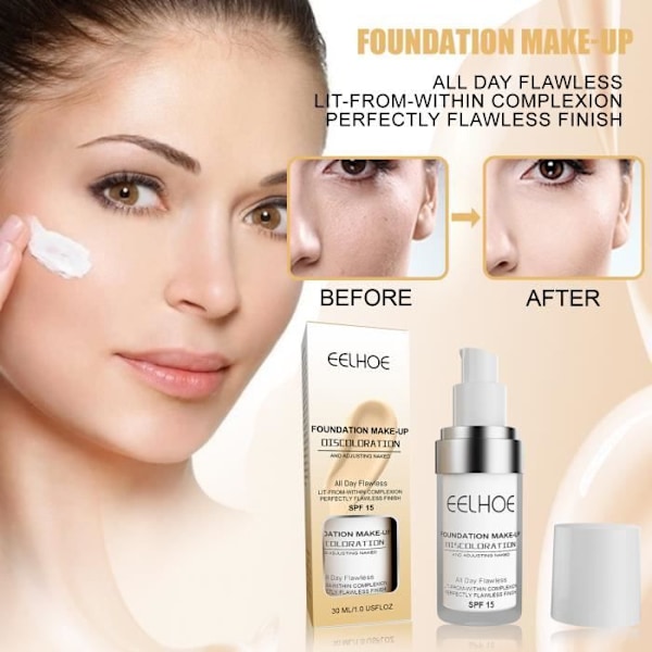EELHOE concealer foundation flytande fuktgivande långvarig vattenfast utan sminkborttagning upplysande