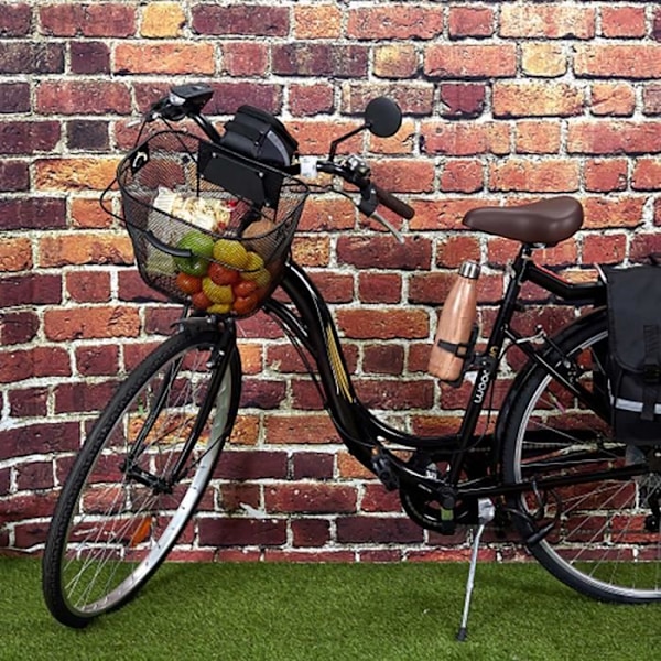Cykelkurv - Metall - Svart - Automatisk klämma - 10L - Vuxen unisex Svart