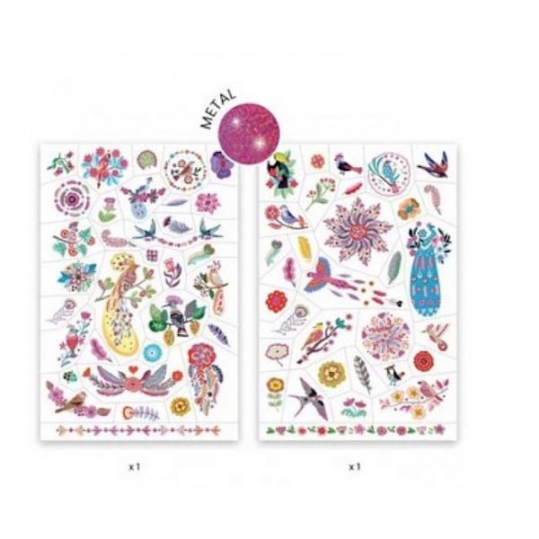 Fjerfarvede Tatoveringer Metallic, Rosa
