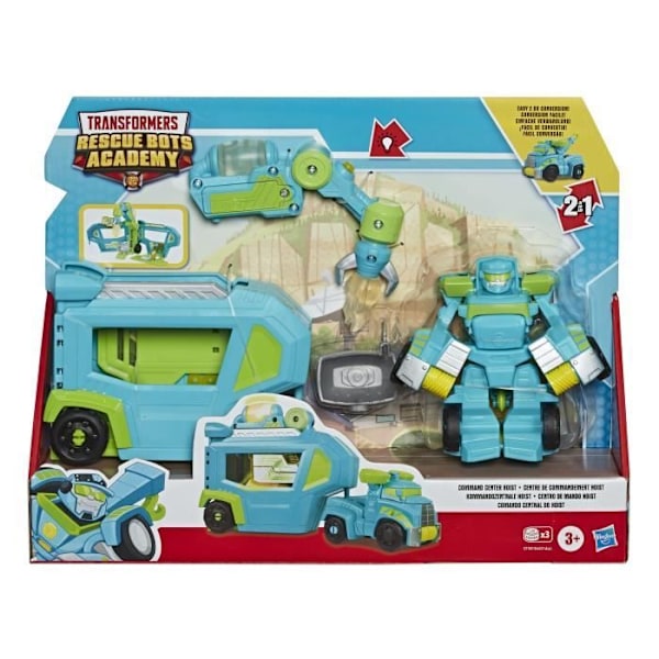 Figurine Transformers Playskool Rescue Bots Academy - Robot Redder Hoist og Elektronisk Trailer på 11 cm Hissa