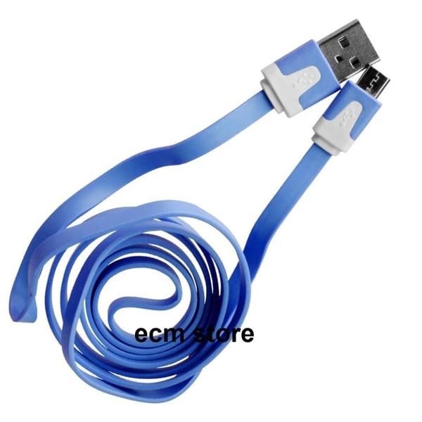 be MIX Platt kabel micro USB för att ladda och synkronisera 2.0A BLÅ platt kabel 1 m
