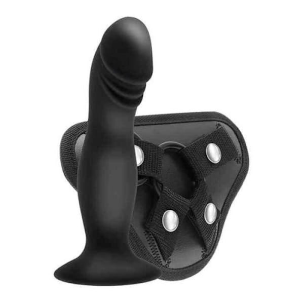 S Pleasures STRAPPY HARNESS SET med dildo NOIR sexlegetøj