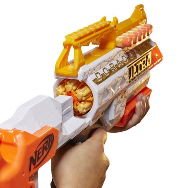 NERF - Ultra - Dorado - Motoriserad blaster - guldaccenter - snabb omladdning - 12 pilar