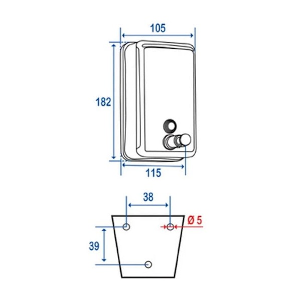 DISTRIBUTØR TIL LIQUID SÆBE INOX 850ML LUKNING A Grå