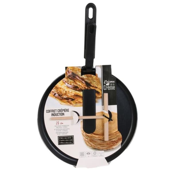 Creepmaskine sæt - CMP - Ø28cm - Induktion - Med træ-rive + nylon-spatel - Sort Svart