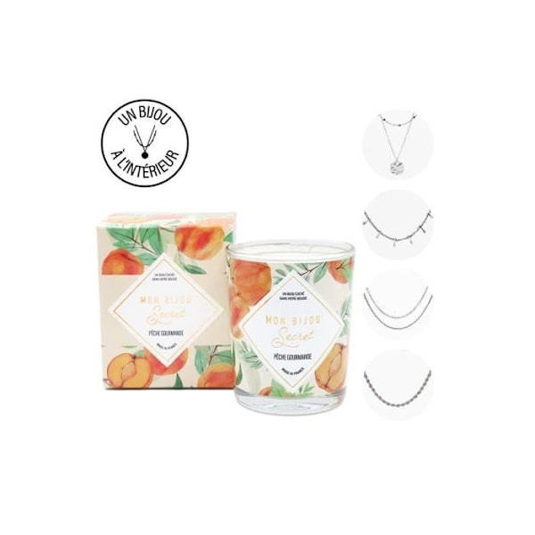 Bougie Bijou Collier silver - Doft Pêche gourmande - 40h