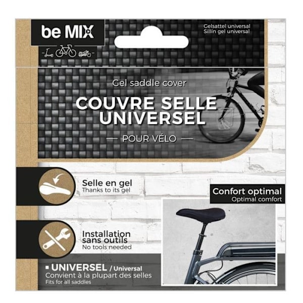 Cykelsædeovertræk - Paris Pris - Universel - Gel - Sort - 18cm Svart