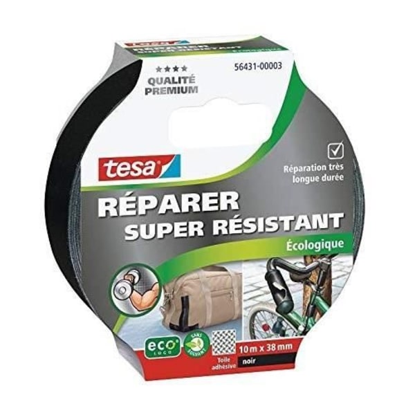 TESA Super stærk reparation 10m x 38mm sort