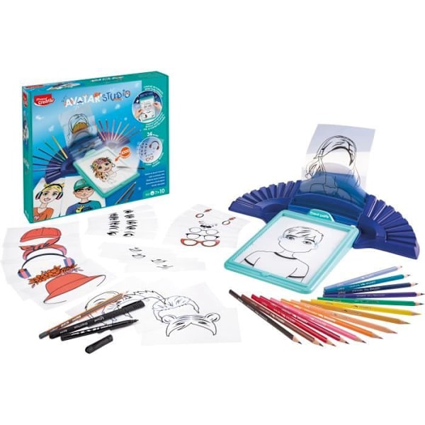 Maped Creativ - Avatar'Studio - Oplyst tegnemaskine med modelark og tegnematerialer - Fra 7 år Flerfärgad