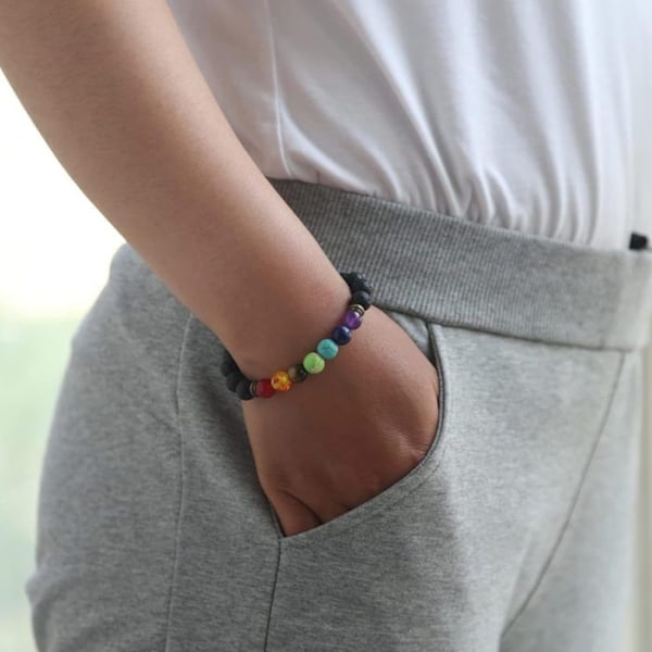 Käsite 7 Chakrat - Monivärinen - Laavakivet - Unisex - 1 Käsite - J0409 Flerfärgad