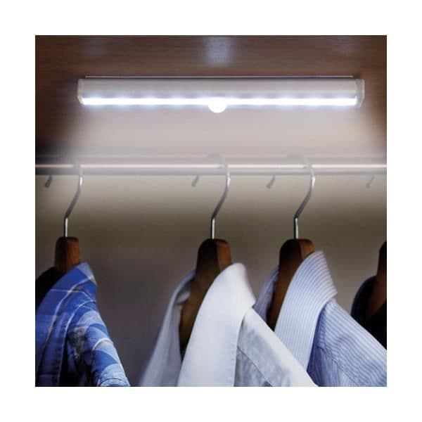 Skåplampa - LED - Set om 2 - 19 cm x 3 cm - Vit - Batterier