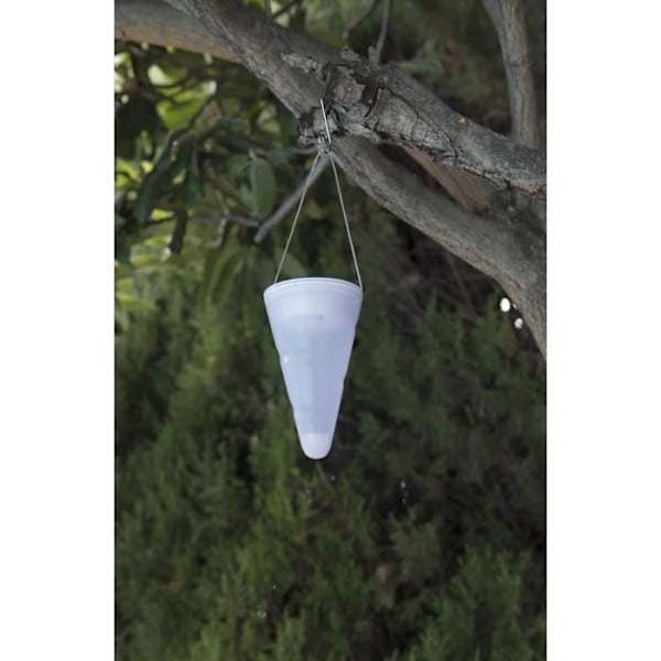 LUMISKY LED sollys ophængt fyr - 10x10x34cm - Koldhvid Vit kyla