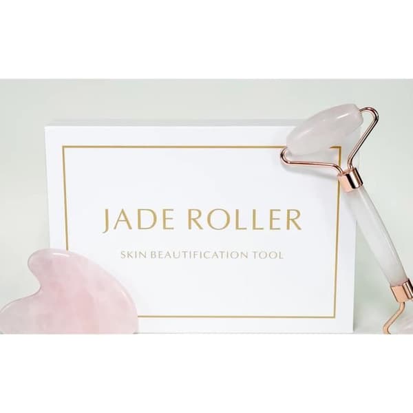 Jaderulle - JADE ROLLER - Rose - Ansigtsmassage - Anti-aging - Reducerer rynker rosa