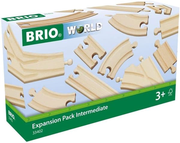 Intermediate Evolution Box 16 Rails - BRIO - 33402 - Puinen junarata yli 3-vuotiaille lapsille Gul