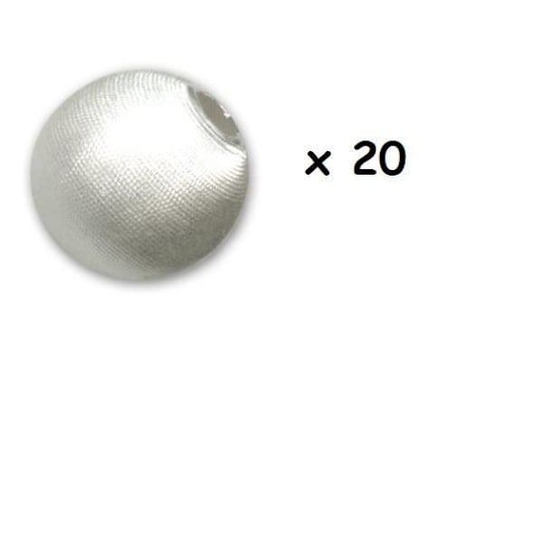 PERLES&CO - Sæt af 20 lette satinérunde perler 5 mm i sølv 925