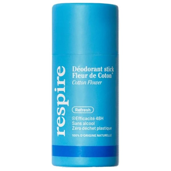 Deodorant Stick - Respire - Cotton Flower - 50 Gram - Effektivitet 48 timer - Økologisk Certificeret