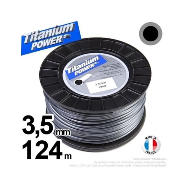 TITANIUM VOIMA FIL DEBROUILLEUSE TITANIUM KIERRE 3.5 MM X 124 M puutarhatyökalut pensasleikkuri
