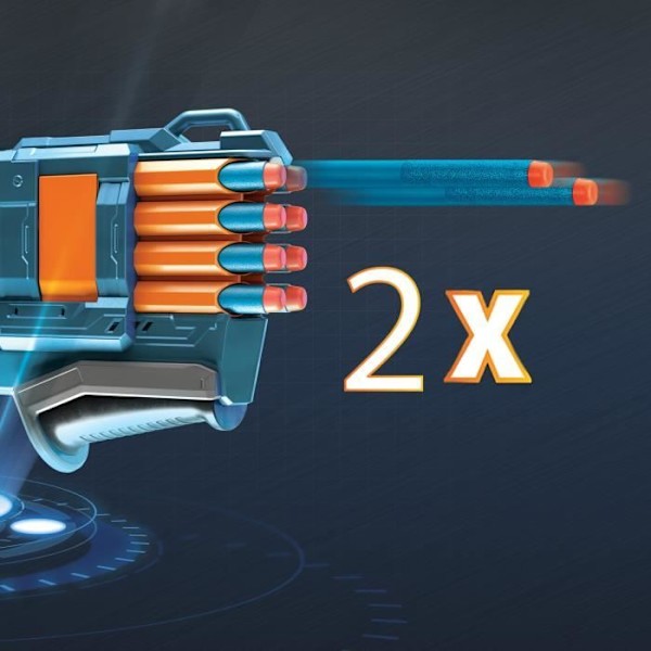 NERF - Elite 2.0 - Blaster Warden DB-8 16 dartpile NERF - affyrer 2 dartpile ad gangen - taktisk skinne til tilpasning Flerfarvet